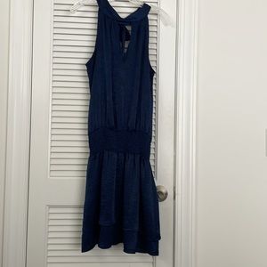 Veronica M navy blue drop waist dress.